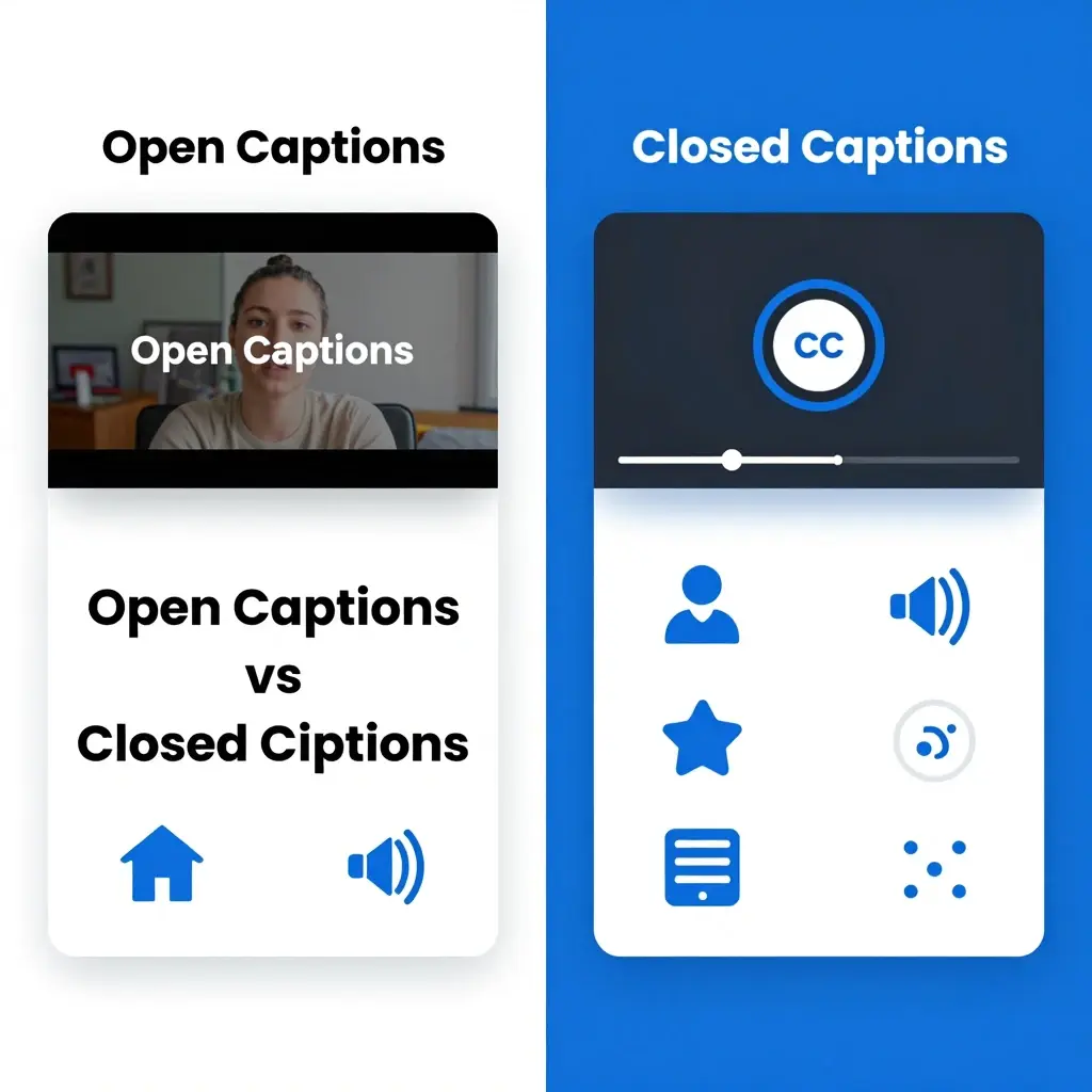 open caption